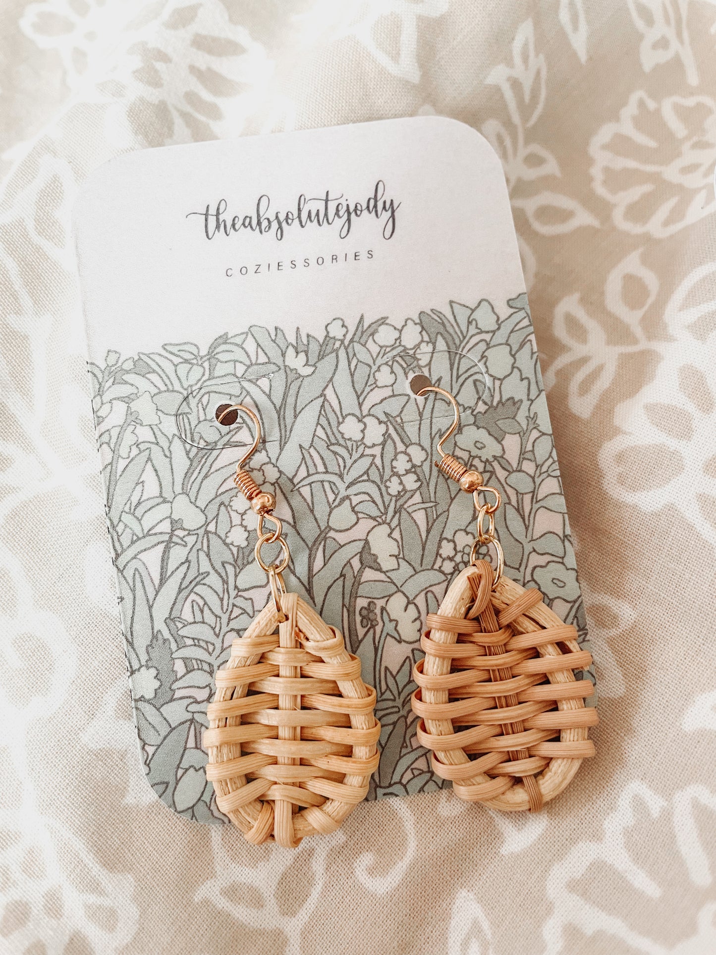 Rattan Droplet Earrings