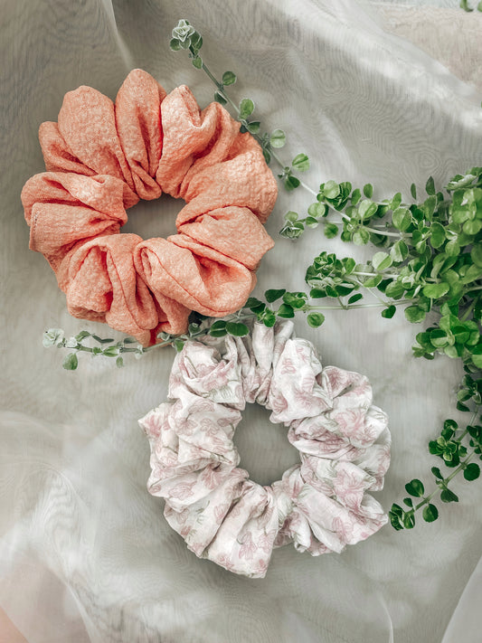 Mandarin Bloom Scrunchies