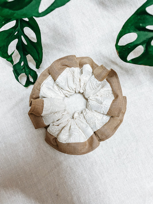 Dual-toned Taupe Scrunchie